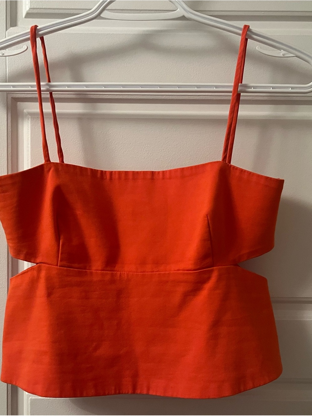 Zara Bright Orange Cutout Mini Dress